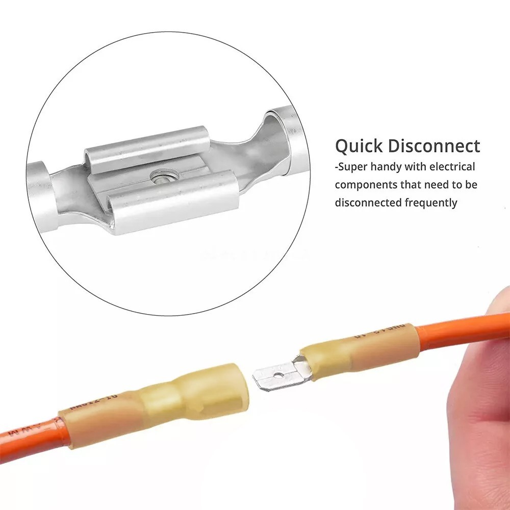 220Pcs Heat Shrink Spade Wire Connectors Waterproof Crimp Terminals Solder Sea