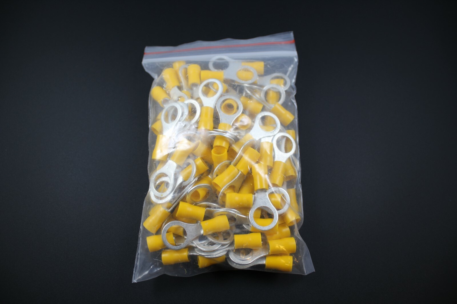 10-12 GAUGE VINYL RING 3/8 CONNECTOR 100 PK CRIMP TERMINAL AWG WIRE YVRT38