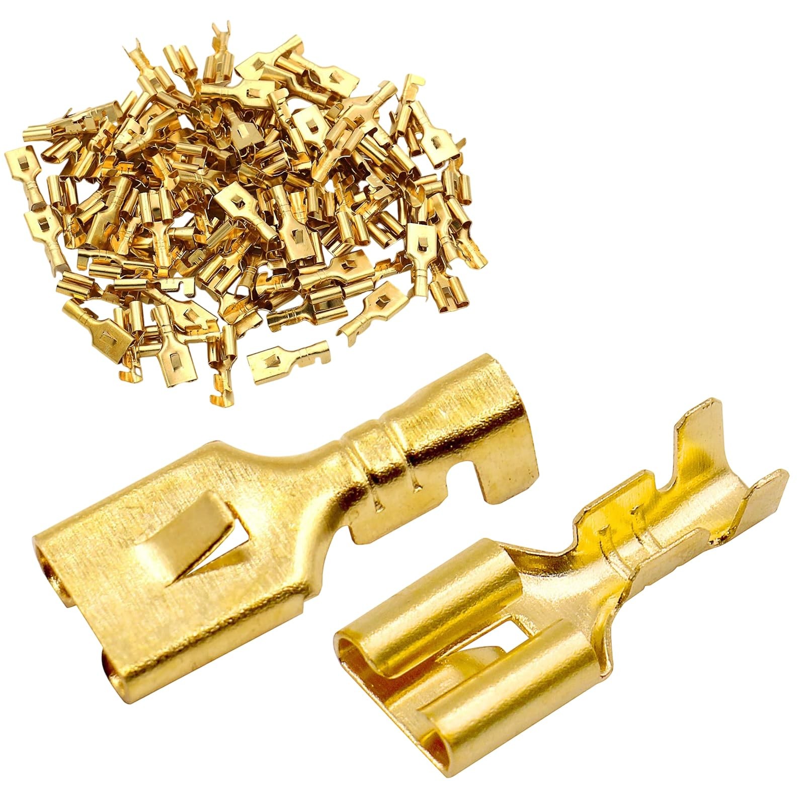 Female Spade Quick Splice Crimp Terminals 6.3mm Connector Gol
