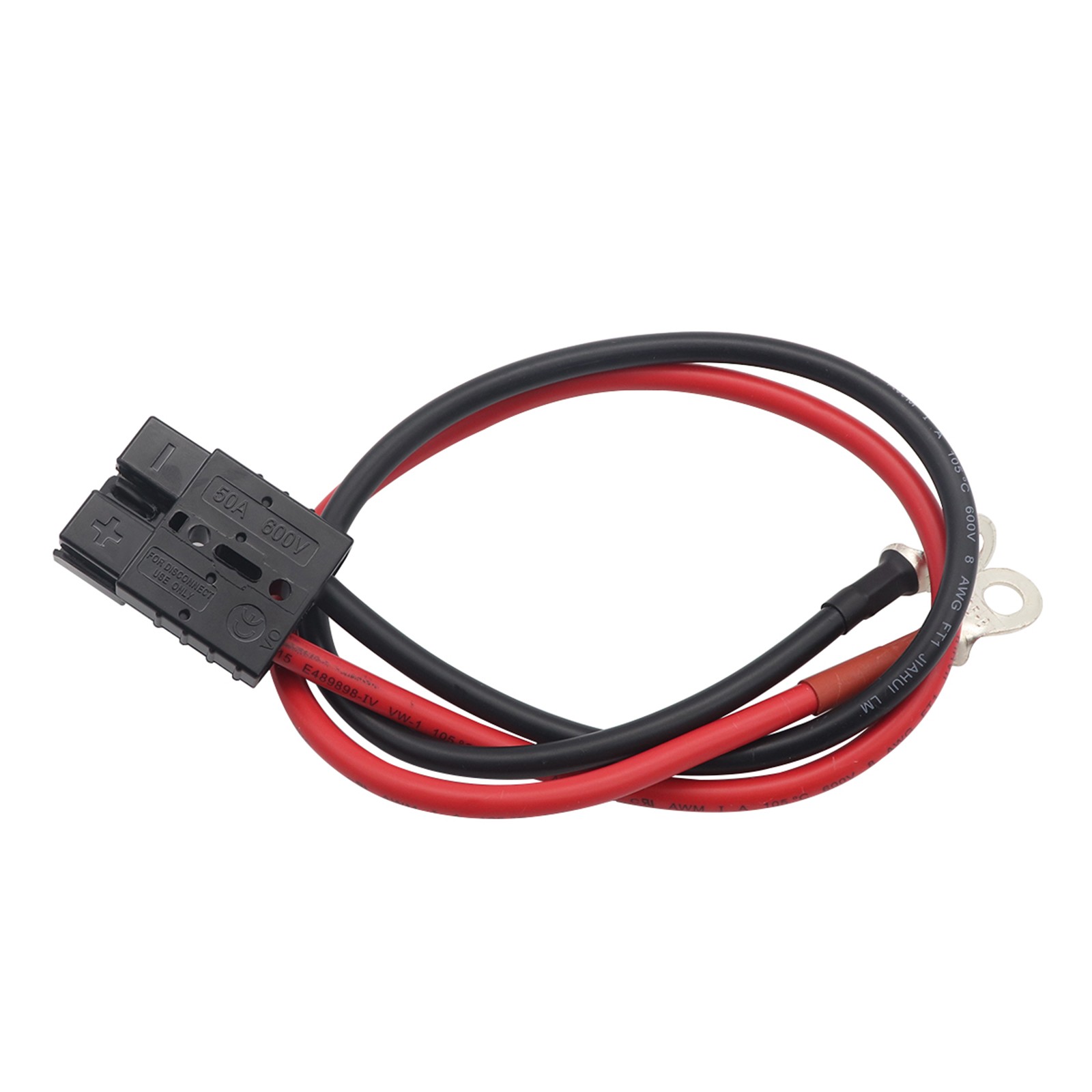 8AWG Battery Adapter Cable With O-Type Terminal And 50A Connector 50cm/19. JMSA