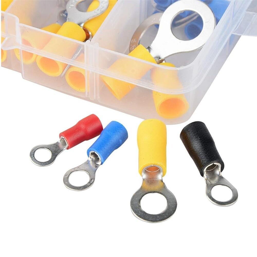 510PCS Insulated Electrical Crimp Terminals Ring Wire Connectors 22-10AWG+Pliers