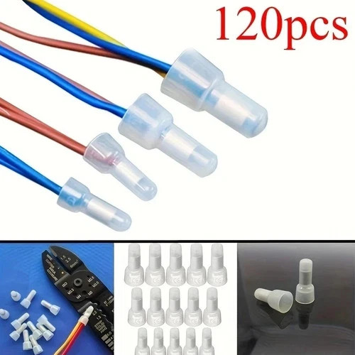 120pcs Closed End Crimp Cap Wire Connectors 22-16/16-14/12-10 AWG Terminals