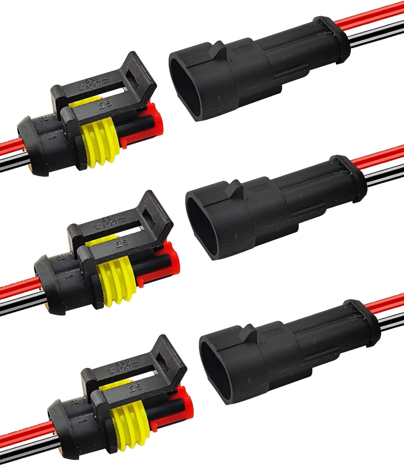 14 AWG 2 Pin Waterproof Connector, 2 Wire Automotive Waterproof Electrical Conne