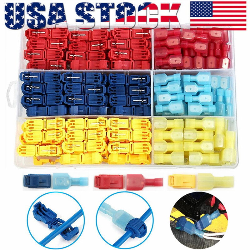 240PCS Quick Splice Insulated T-Taps Wire Crimp Cable Terminals Connectors Kit