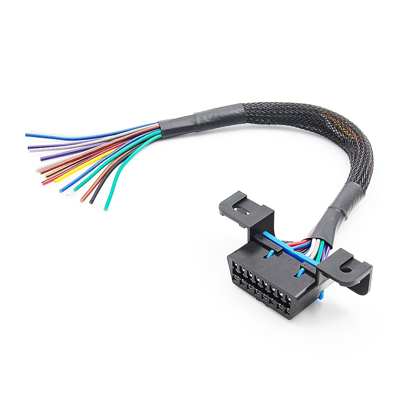 16 Pin OBD2 Female Connector to Open Cable Dash Port Pigtail Fixed Wire NEW