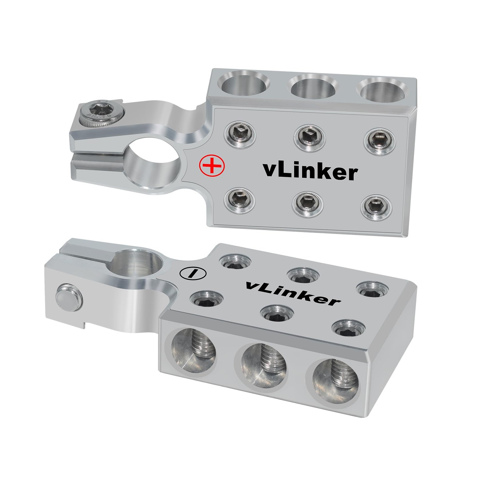 VGATE 6×1/0 Gauge AWG Lead-Acid Battery Terminals Clamp, 6061 Aluminum Batter…