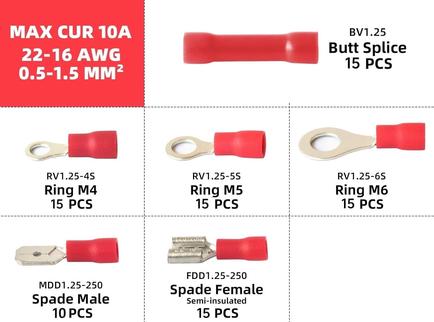 385PCS Solderless Wire connectors kit, Electrical Connector kit, Electrical T…