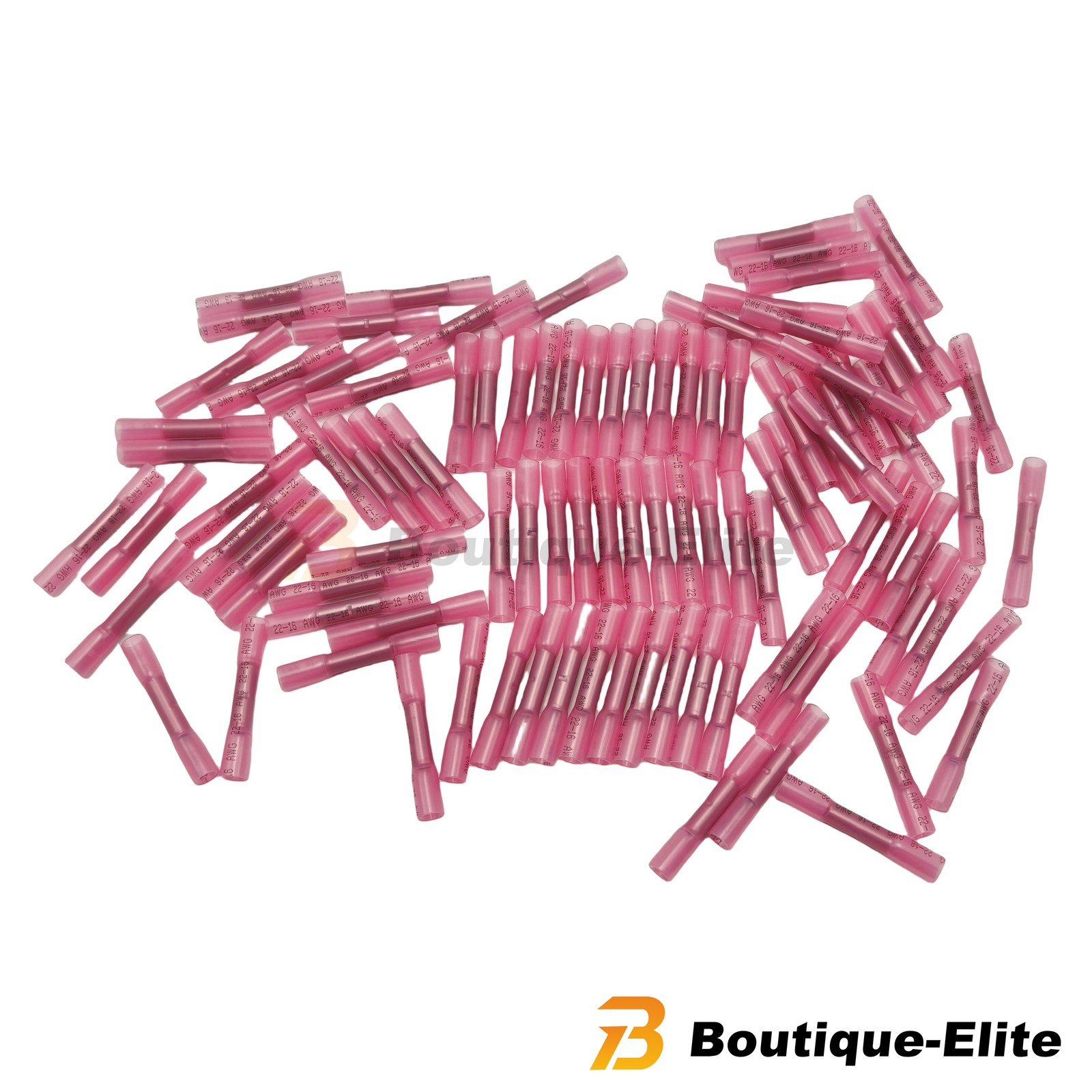 100PCS Heat Shrink Waterproof Wire Connectors For 22-16 AWG Butt Seal Terminals