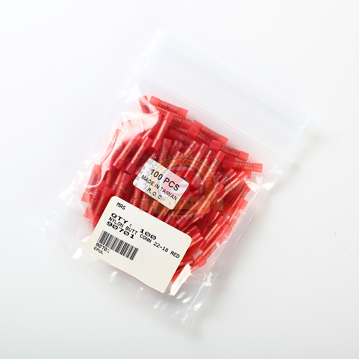 100 pcs Red NYLON Wire Butt Connector Crimping Terminals 22-18 Gauge