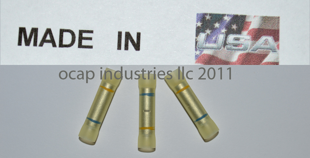 (25) Step Down Butt Connector 12-10 gauge to 16-14 gauge Vinyl Made in USA 14-16