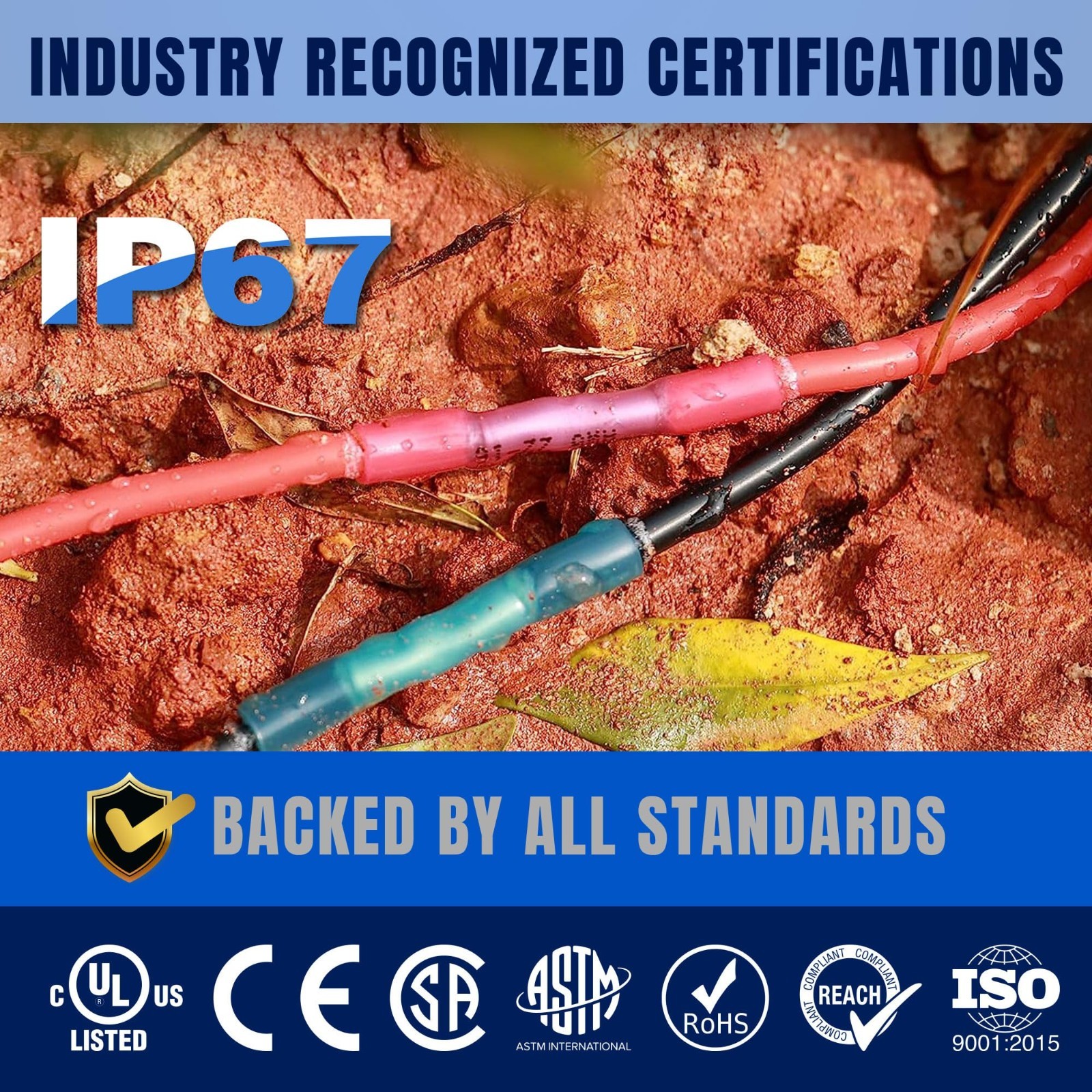 220pcs Heat Shrink Butt Connectors Kit | Marine Grade Waterproof IP67 | AWG 26-1