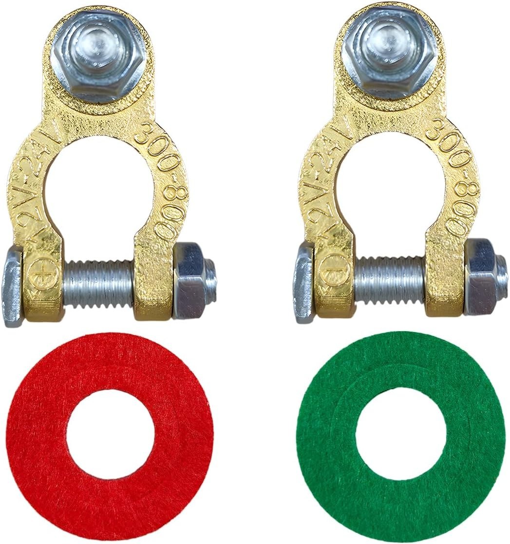 Reliable Copper Top Post Battery Terminals with Clear Polarity Markings – 2PCS