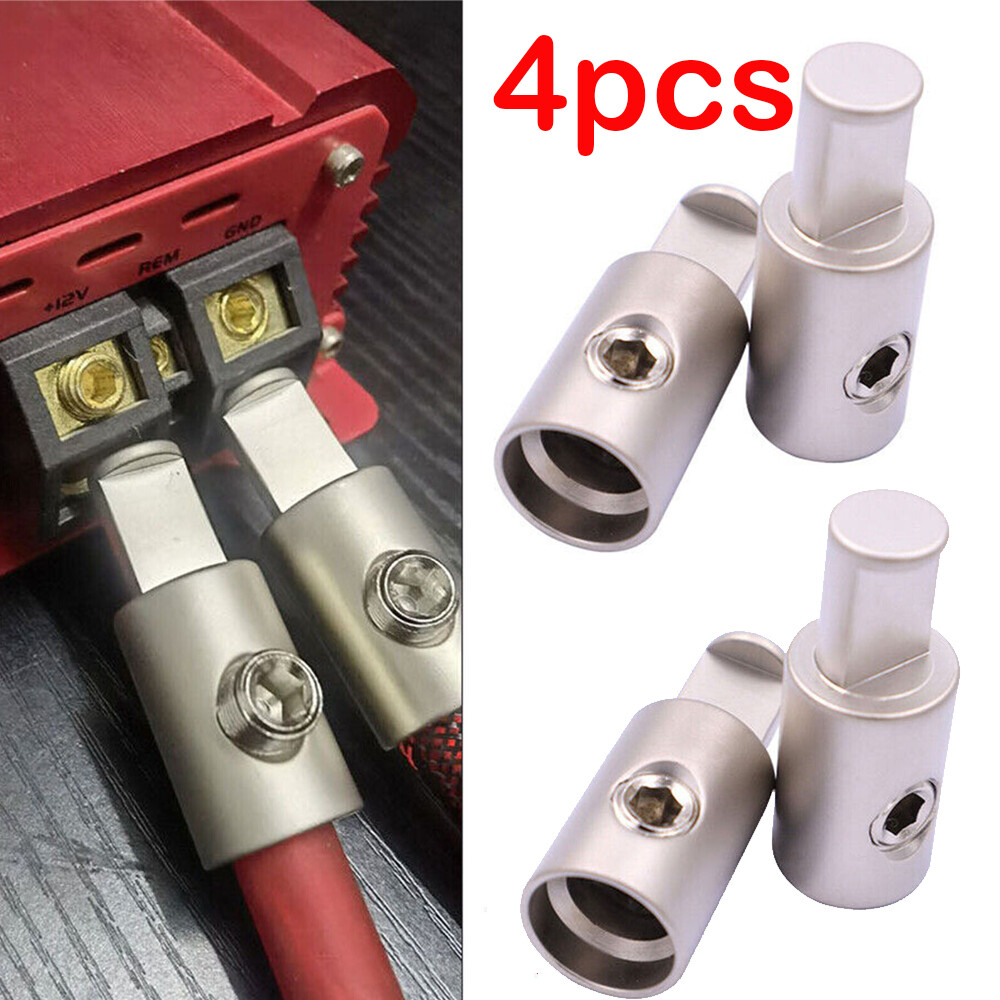 Car Audio AMP 1/0 Gauge Power Ground Wire Pin AWG Terminal Input Wire Reducer x4