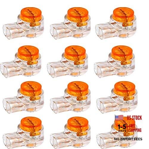BUYGOO 200PCS Waterproof Gel-Filled Orange Clear Button Telephone K1 Connector