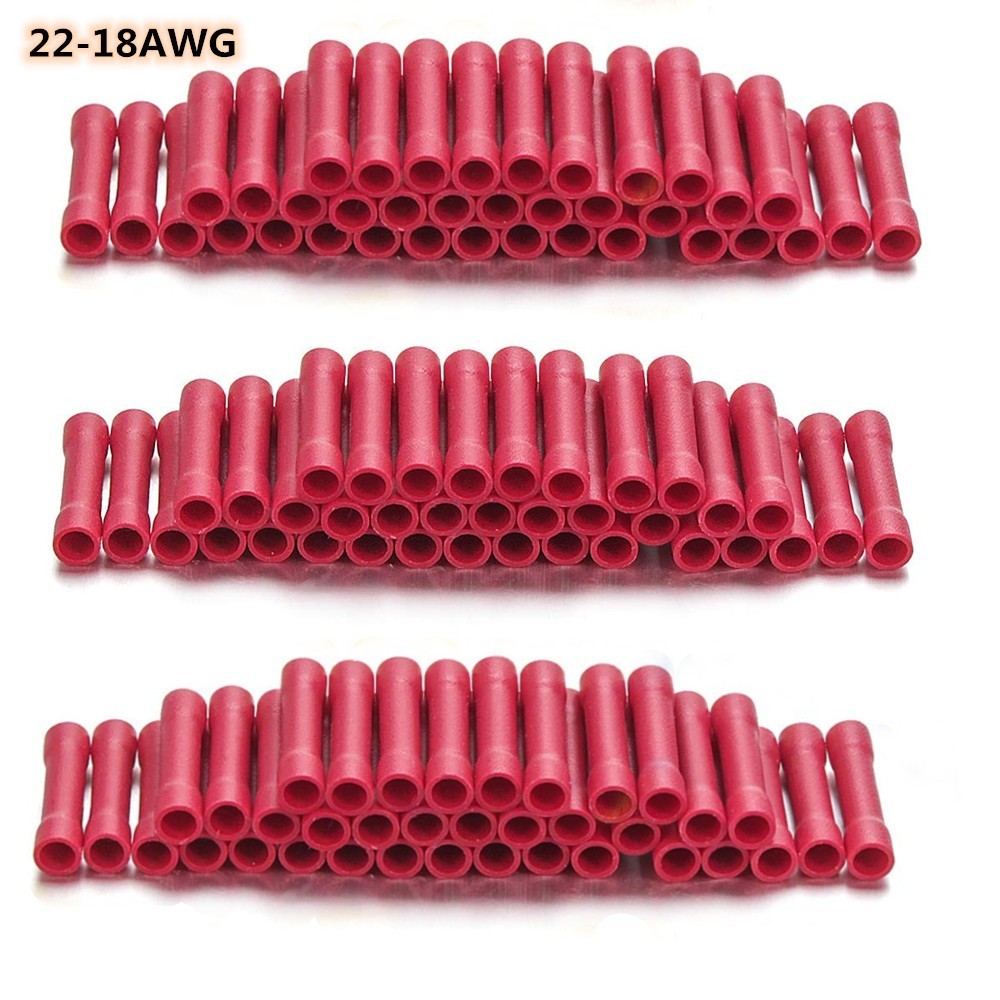500pcs Insulated Butt Splice Terminals Crimp Electrical Wire Connectors Kit US