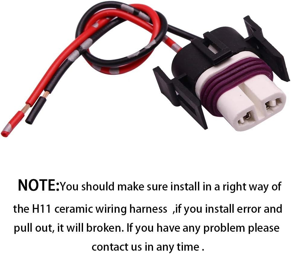 H11 H8 880 881 High Temperature Ceramic Wire Harness Socket Female Adapter