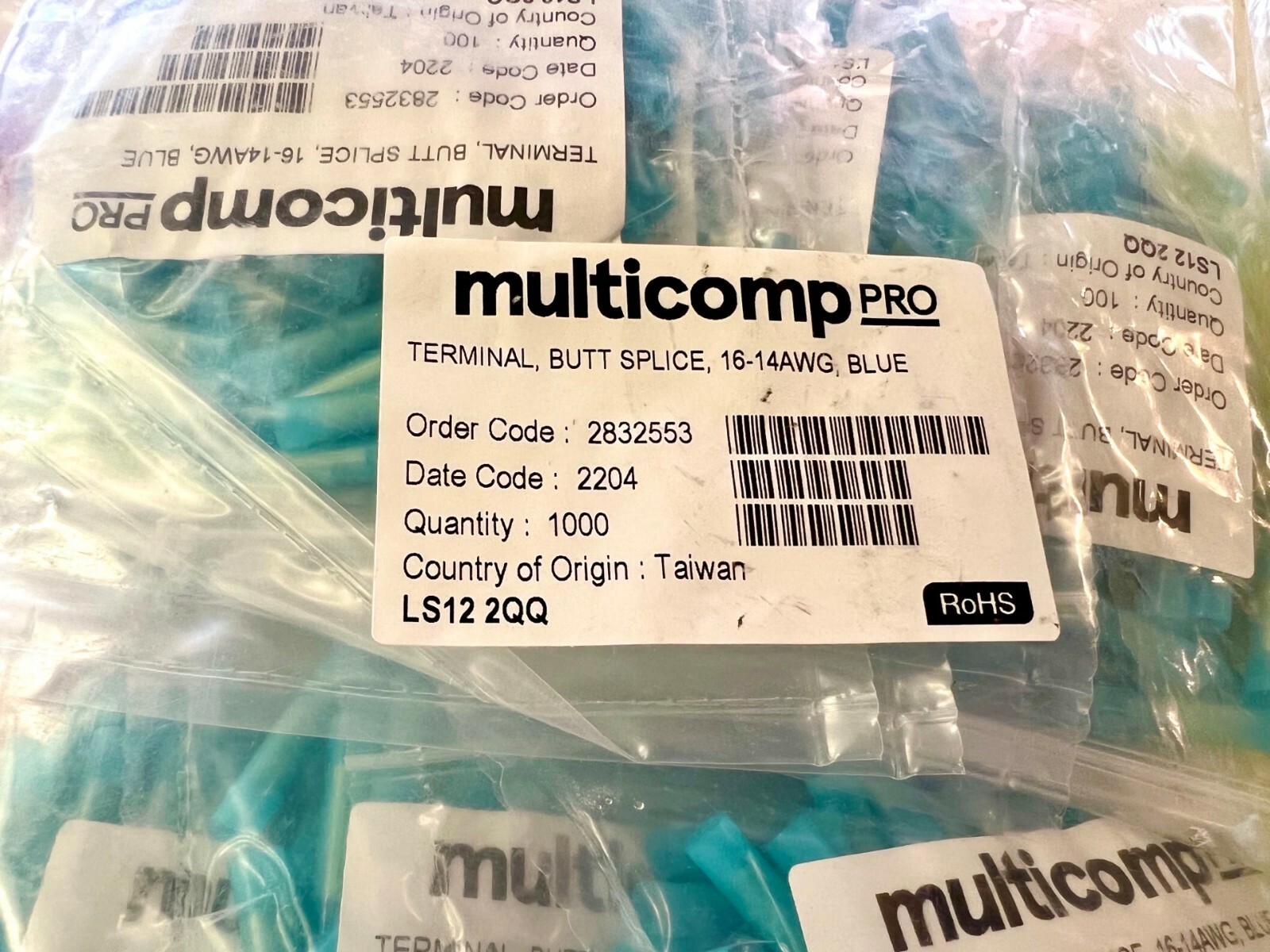 COMBO Pack 3000pcs Red/Blue/Yellow Nylon Butt Splice Assortment, Crimp Terminals