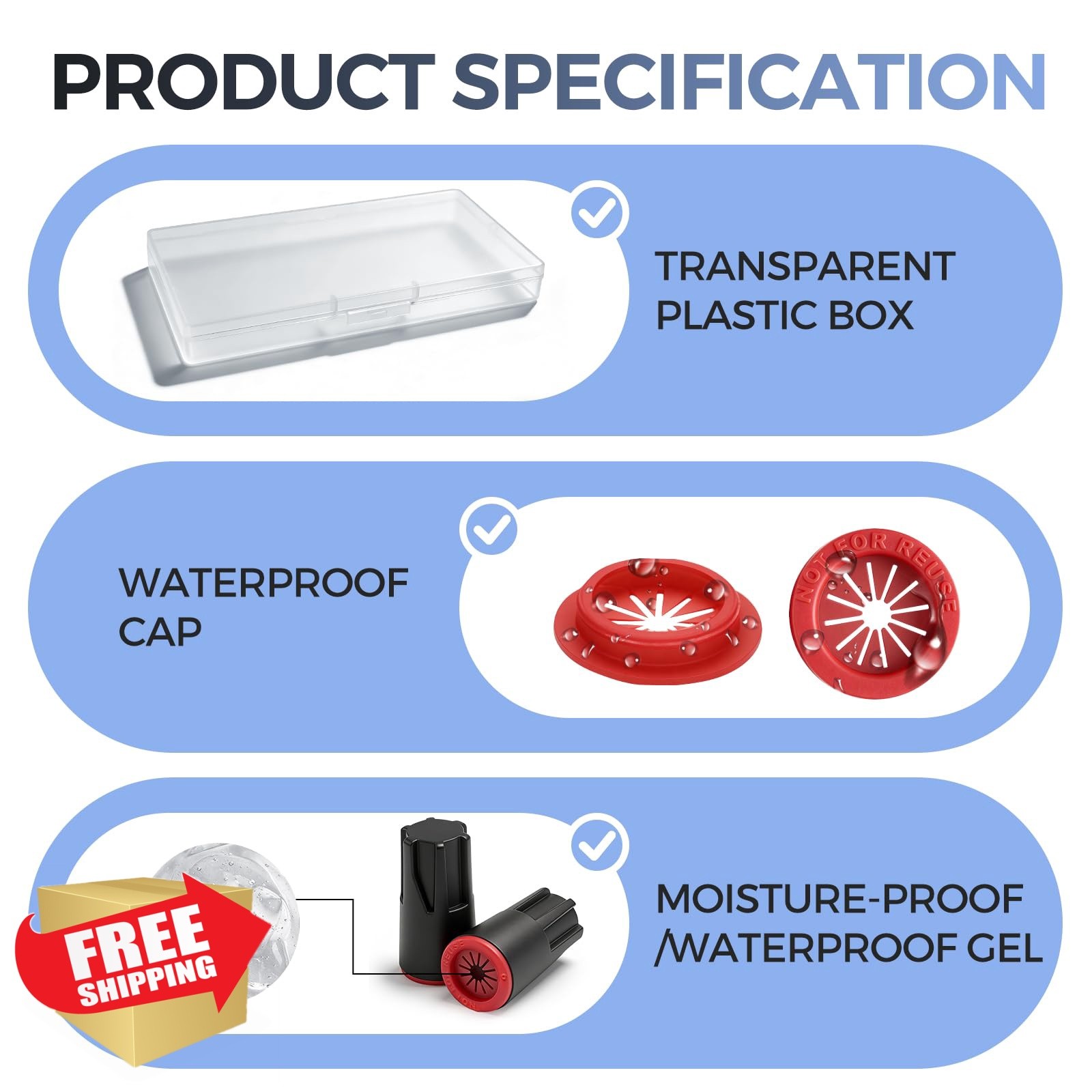 Vadaxx Waterproof Wire Connectors 20P Black