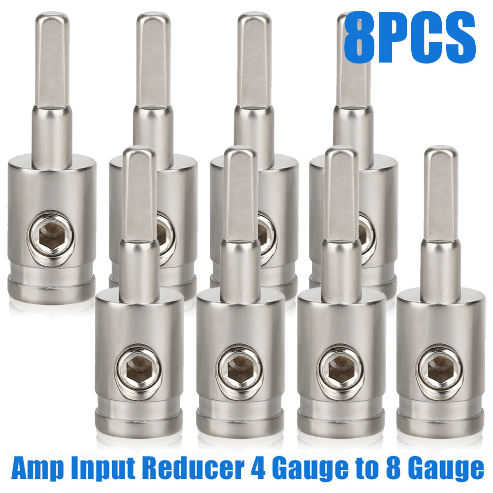 8x Car Audio Amp Input Reducer 4 Gauge to 8 Gauge Wire Reducer Power and Ground