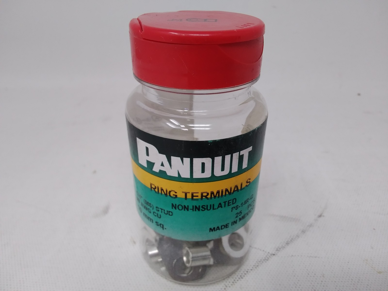 25x Panduit P8-14R-Q Ring Terminals 8 AWG 1/4″ Stud Non-Insulated Lug