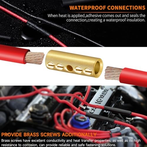 Wire Butt Connectors 6 PCS Brass 6 Gauge Mechanical Splice – Bare Pure Brass