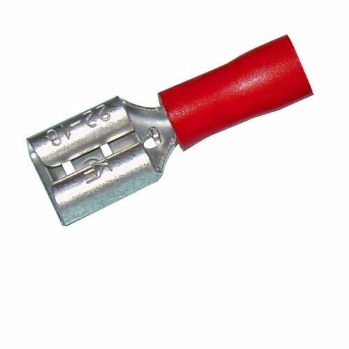 Female Quick Disconnect Vinyl Insulated .250″ 22-18 AWG (Red) – 100PK
