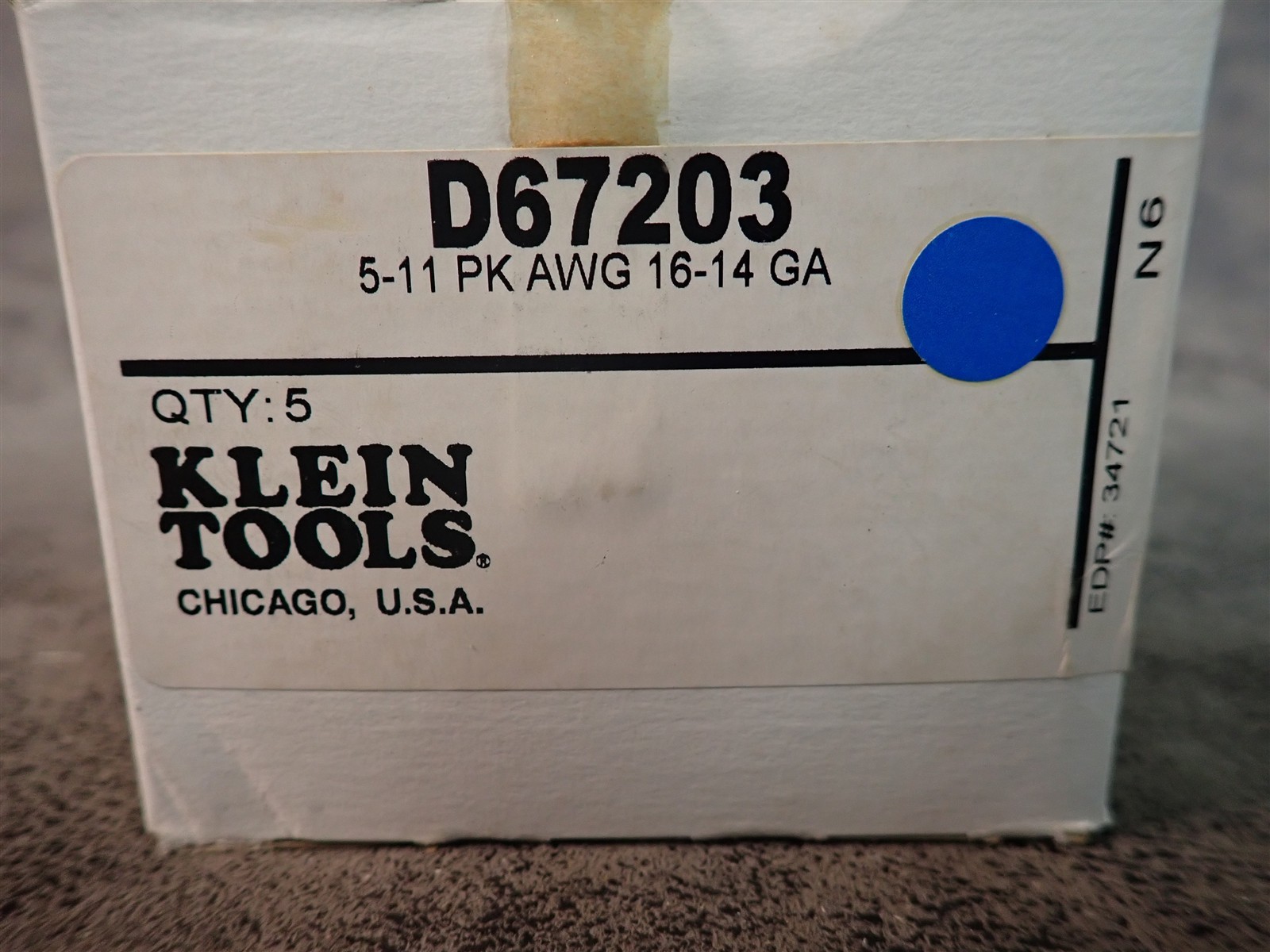 Klein/Vaco D67203 Insulated Pigtail Terminals 16-14 AWG 5-11 Packs 55 Total G109