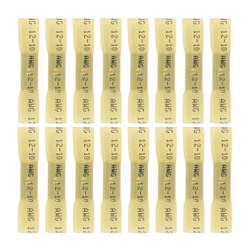 100/200PCS Heat Shrink Crimp Terminals Electrical Wire Butt Connectors 12-10 AWG