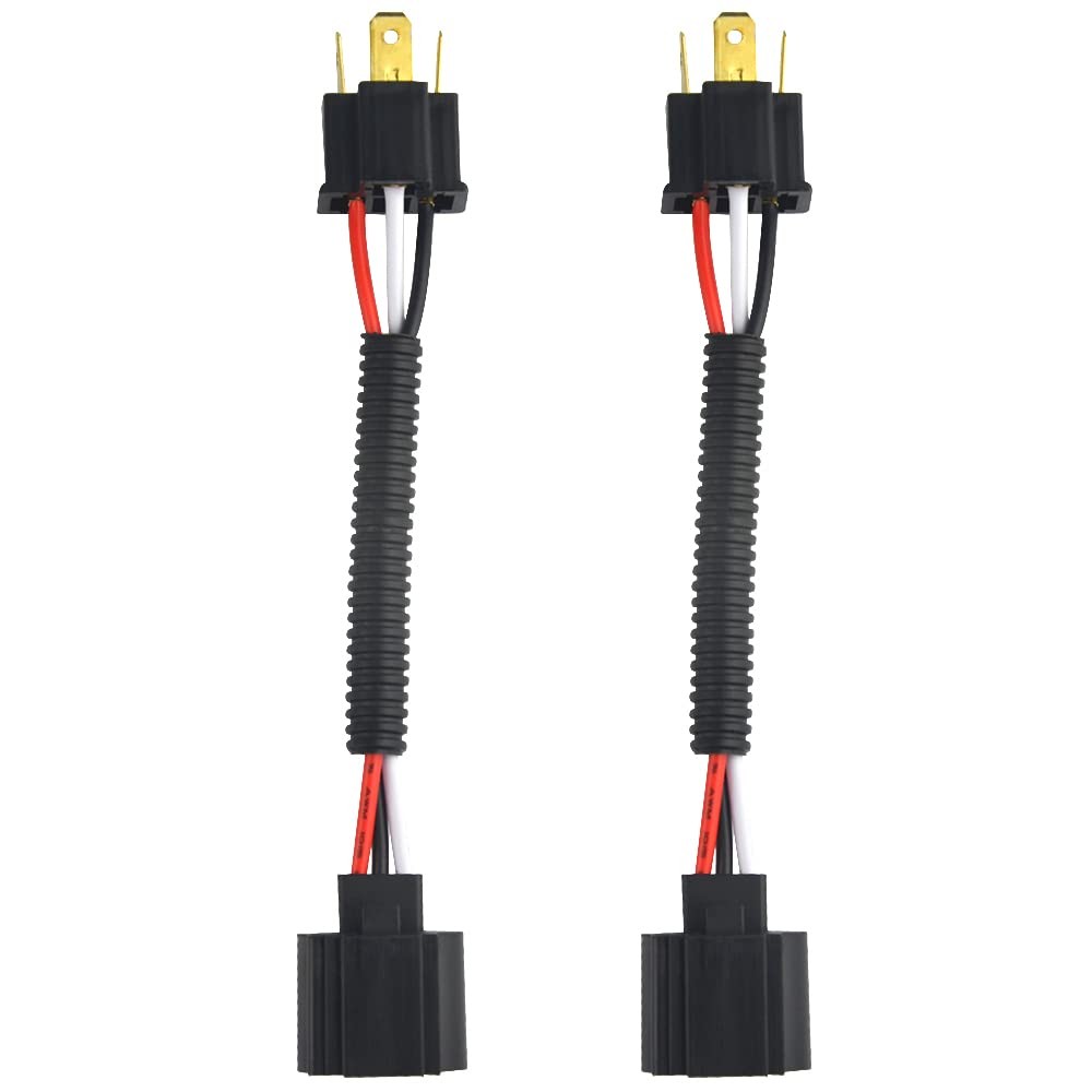 2Pcs H13 Female to H4 Male Socket Adapter Connector Headlight Conversion Cabl…