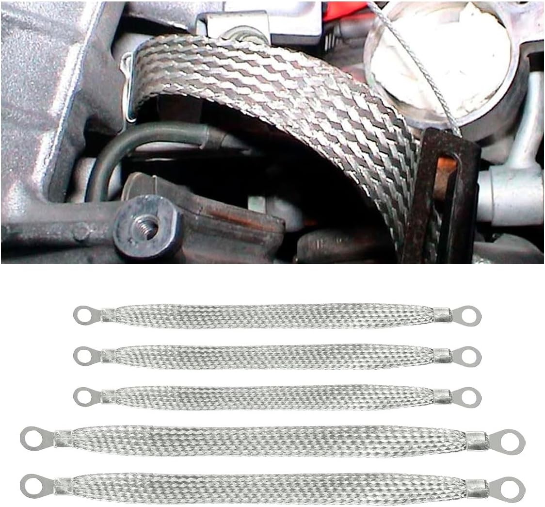 Automotive Ground Strap Kit, 3PCS 10″×1/2″ & 2PCS 13″×1/2″ Auto Engine…
