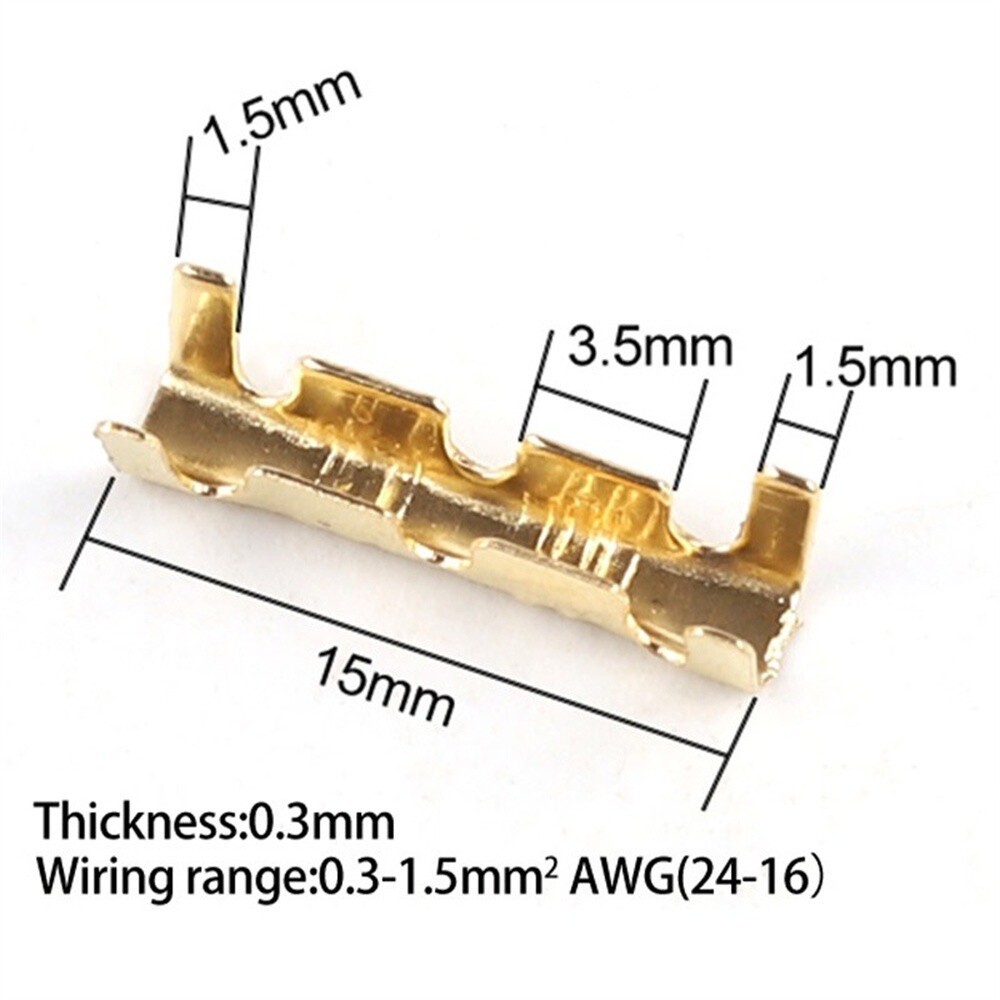 500Pcs U Shape Copper Ring Terminals Non-Insulated Spade Butt Wire Connectors