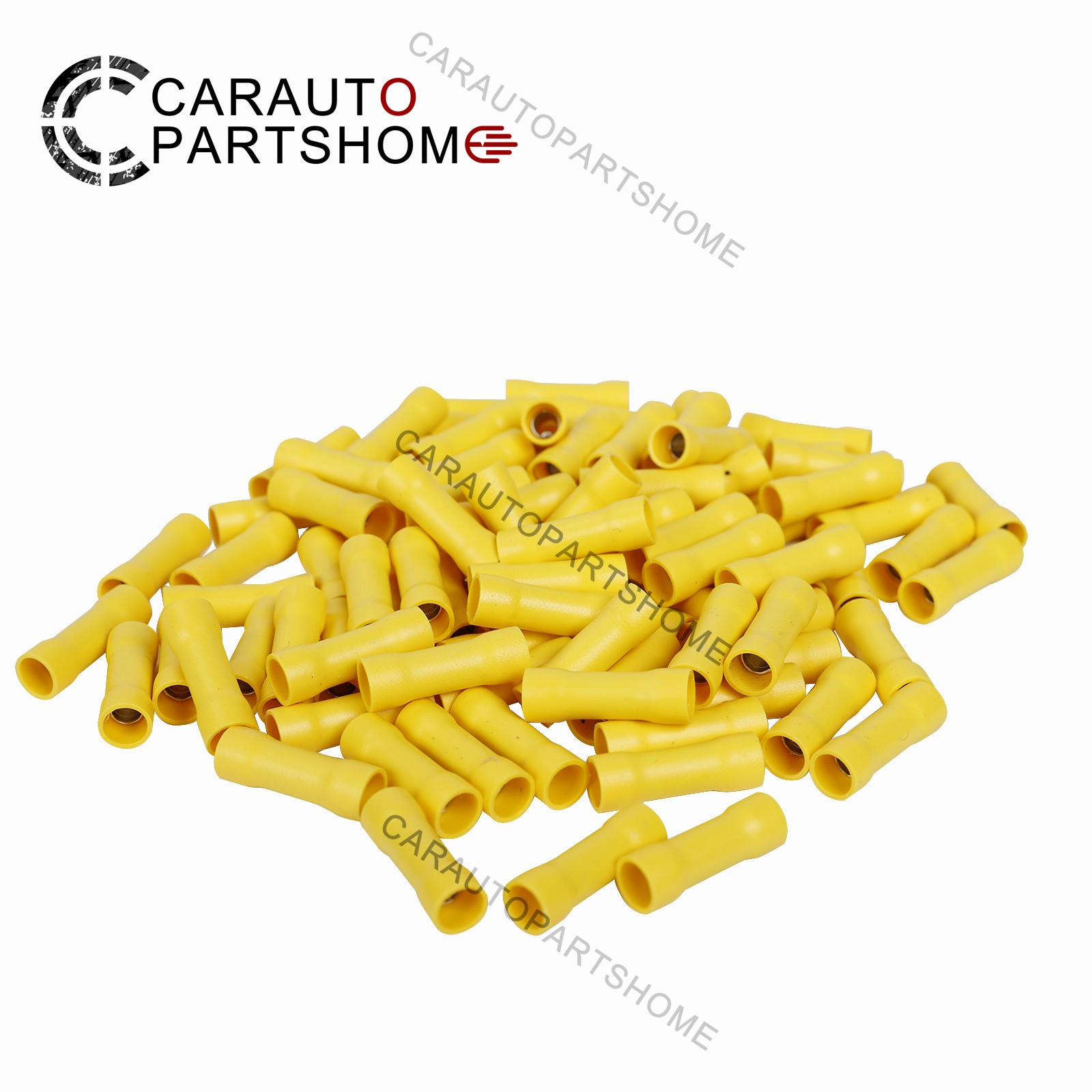 100Pcs 12-10 Gauge Insulated Butt Wire Connectors Crimp Splice Terminals Yellow