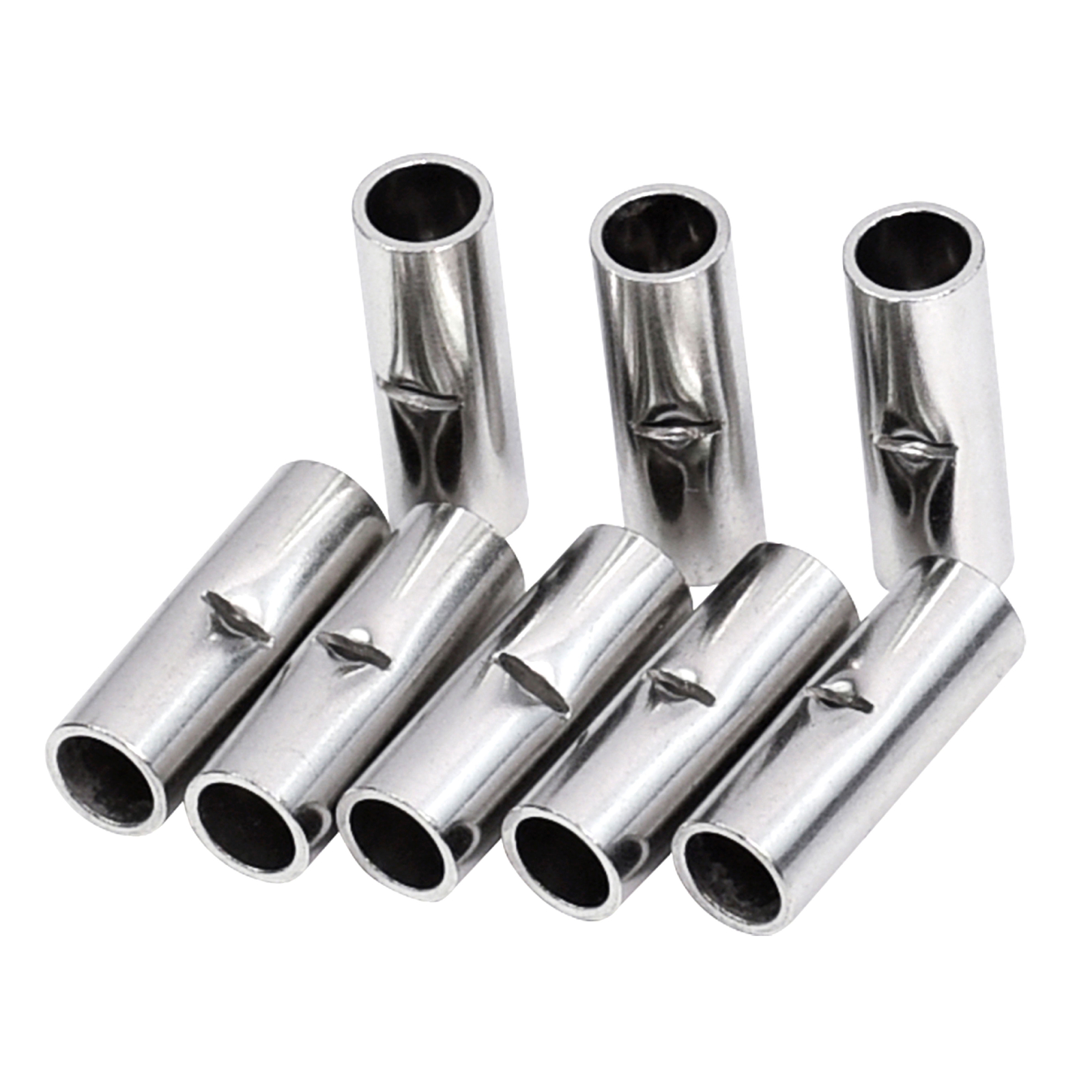 8 Butt Crimp Connector Uninsulated 6GA gauge AWG Terminal Splice Car Radio Alarm