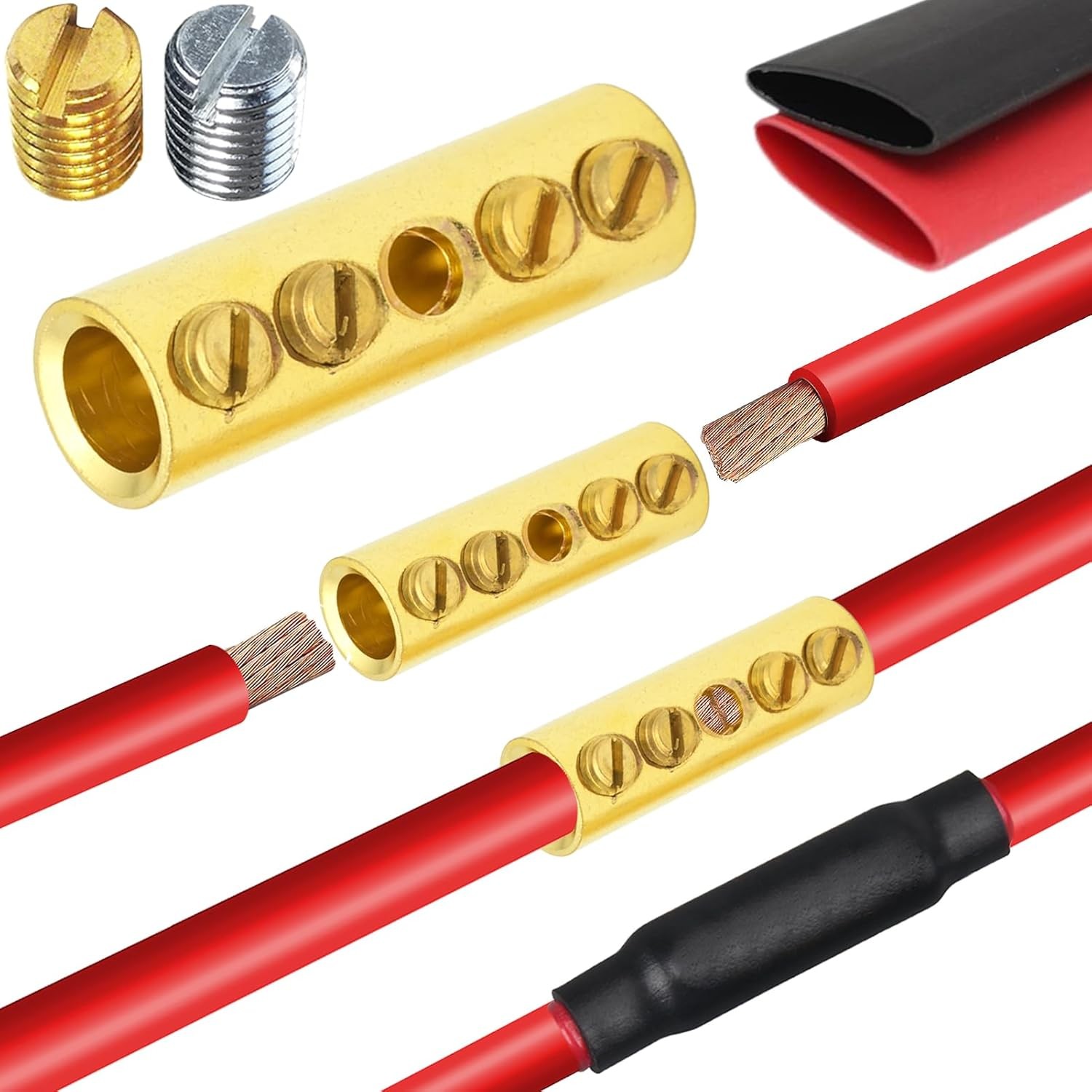 8 Gauge Wire Butt Connectors 10 PCS Brass Mechanical Butt Splice Connectors K