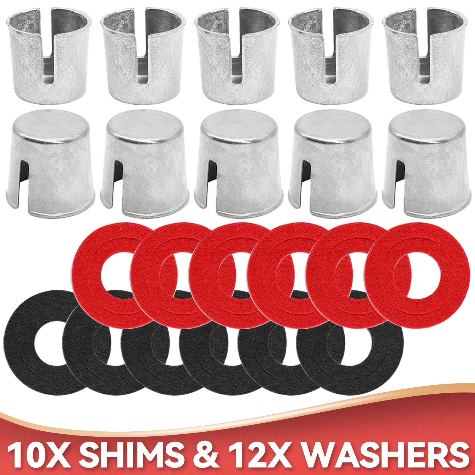 10x Battery Post Terminal Shims w/ 12x Washers Lead Terminal Caps Top Repair