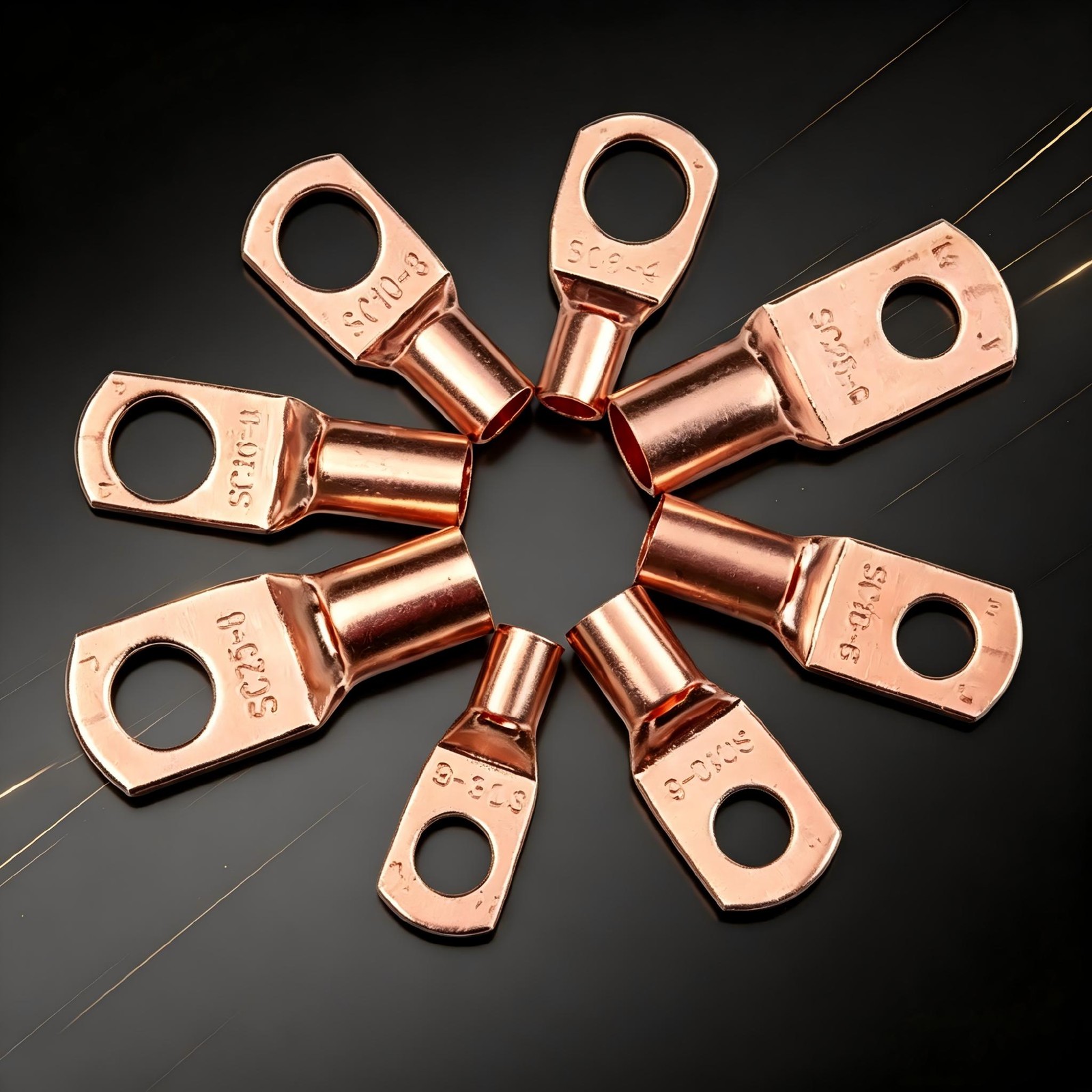 140x Heavy Duty Wire Lugs Battery Cable Tinned Copper Eyelets SC Ring Terminals