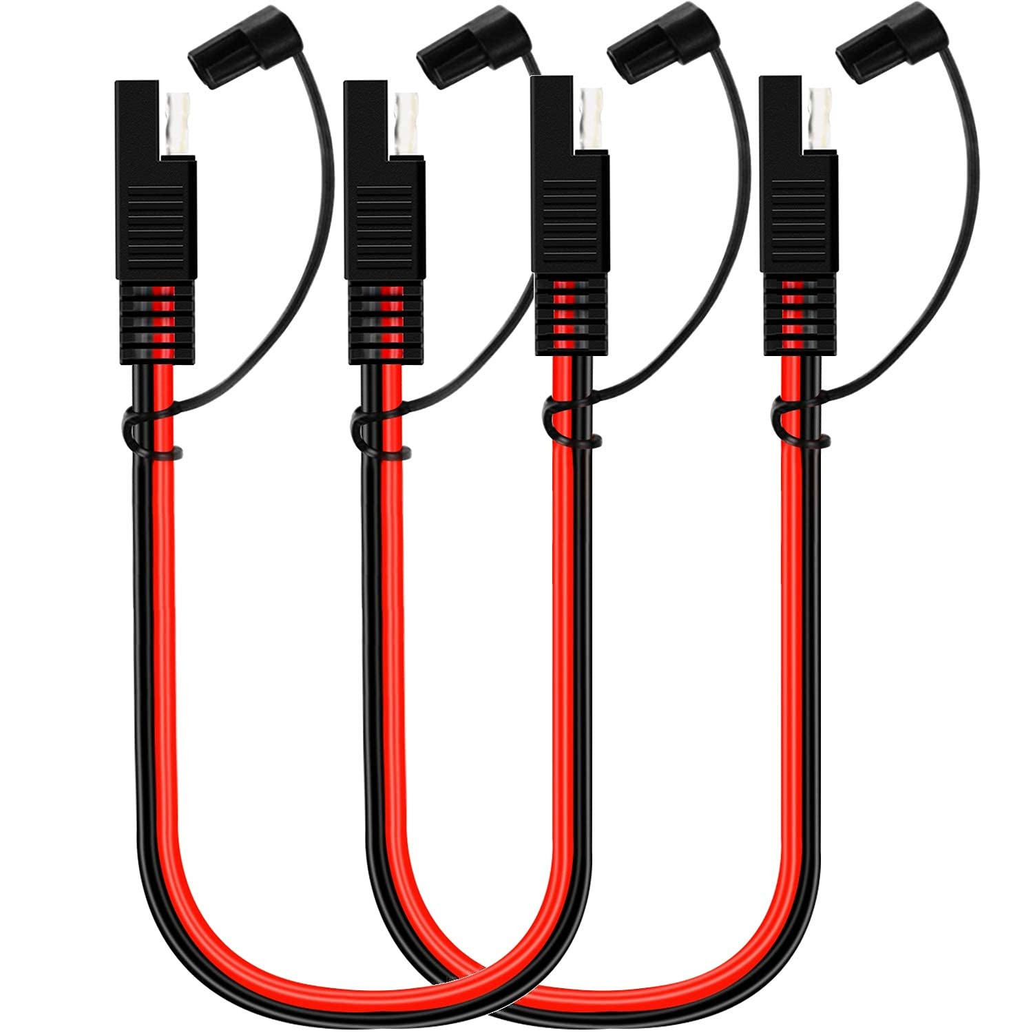 2 Pack 10 Gauge 2 Pin Quick Disconnect Audiopipe Polarized Wire Harness, 12 Inch