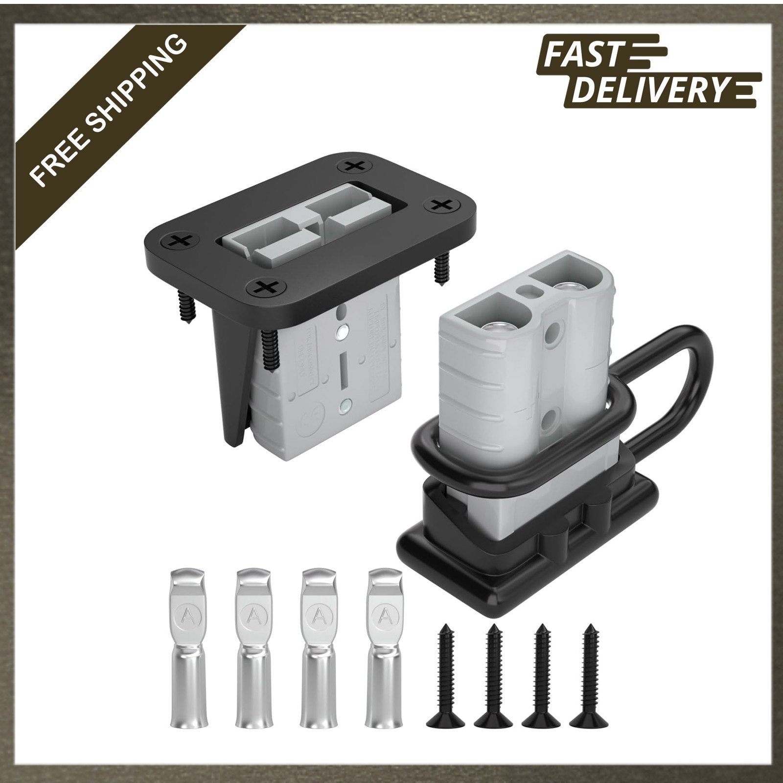 50 Amp Battery Disconnect Connector Kit 6-12 Gauge 600V Waterproof Mounting