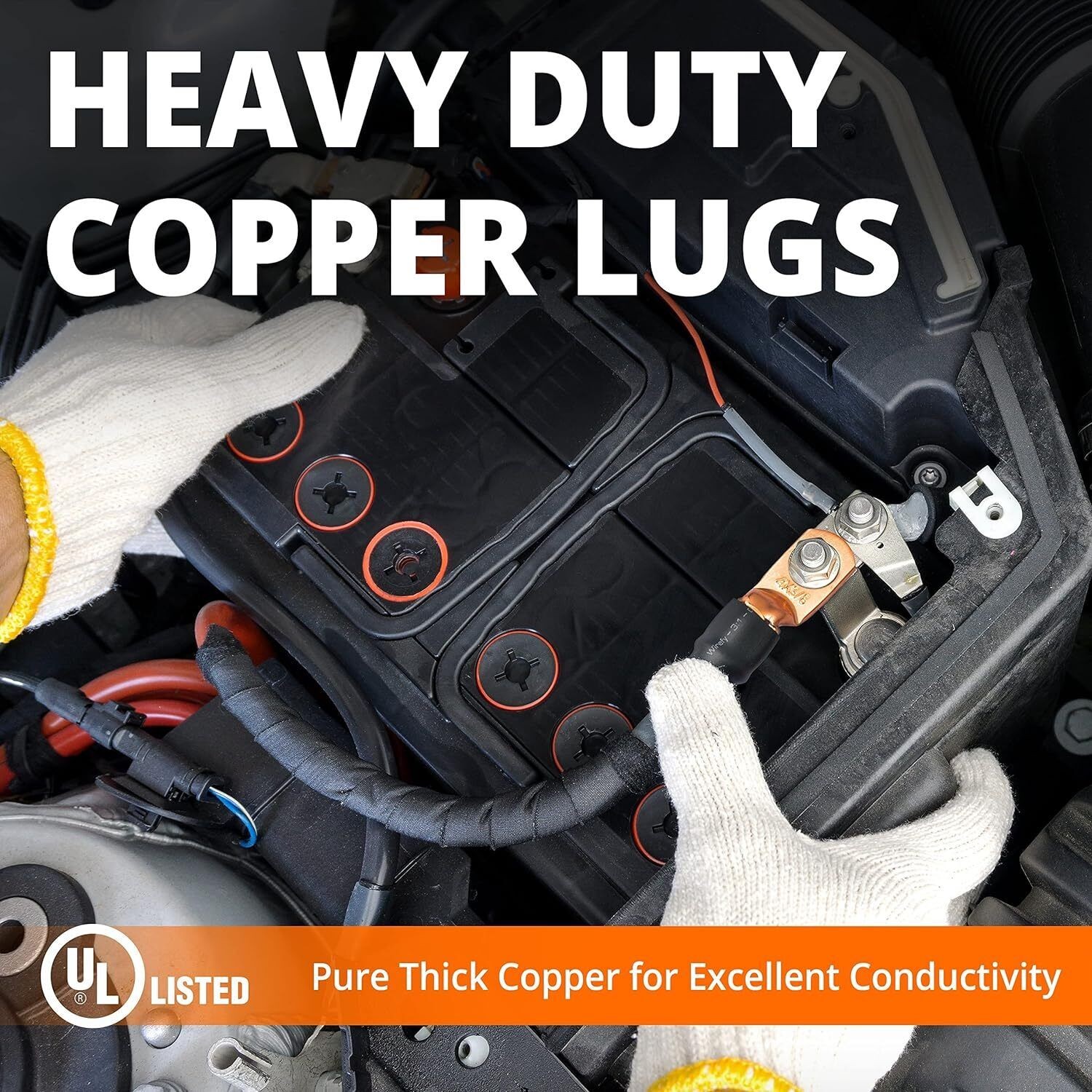 150pcs Copper Wire Lugs Battery Cable Ends Terminal Connectors Assortment Kit US