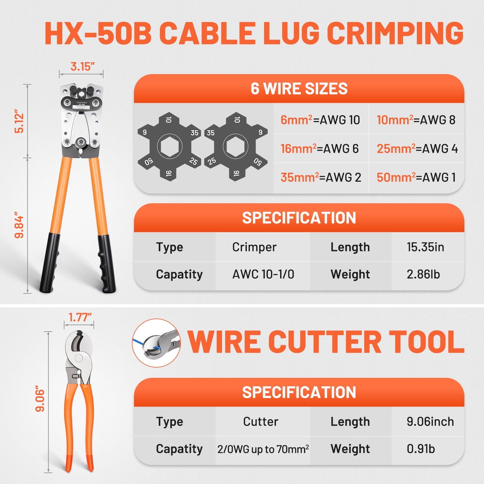 Professional 245PCS Battery Cable Crimping Tool Set with Dual Pliers Car Truck