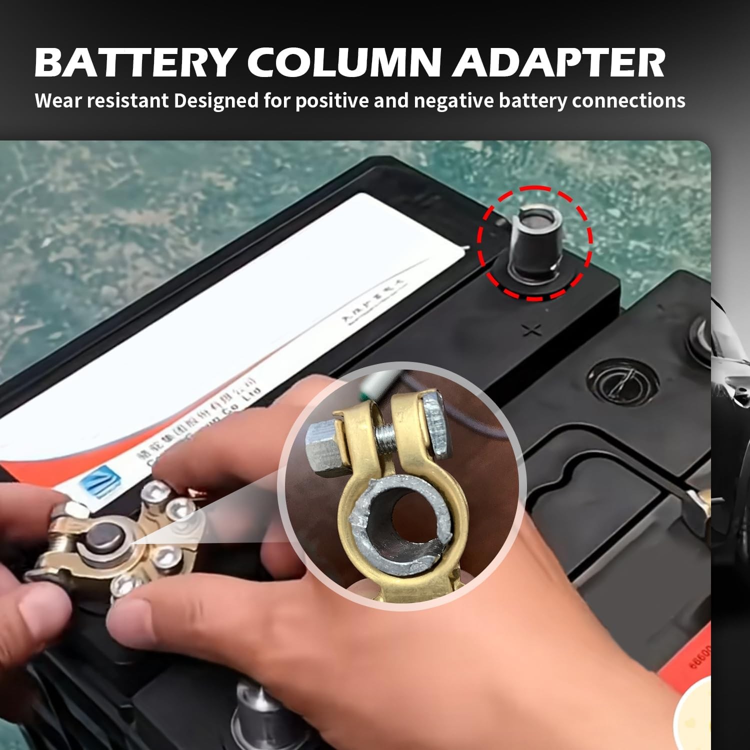 2PCS Battery Terminal Shim,Soft Lead Battery Post Shims Caps with Adjustable Ope