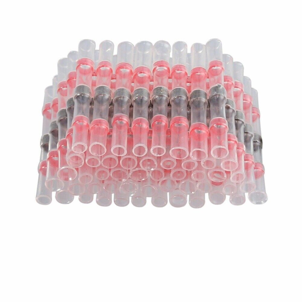 Solder Seal Sleeve Heat Shrink Butt Wire Terminal Connector 22-18AWG 1000-50Pcs