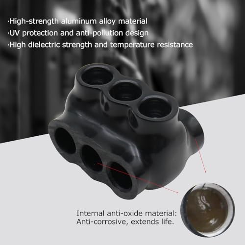 6-Pack Insulated Dual Entry Connectors High-Temperature 2/0-6AWG 3PORT-6PC