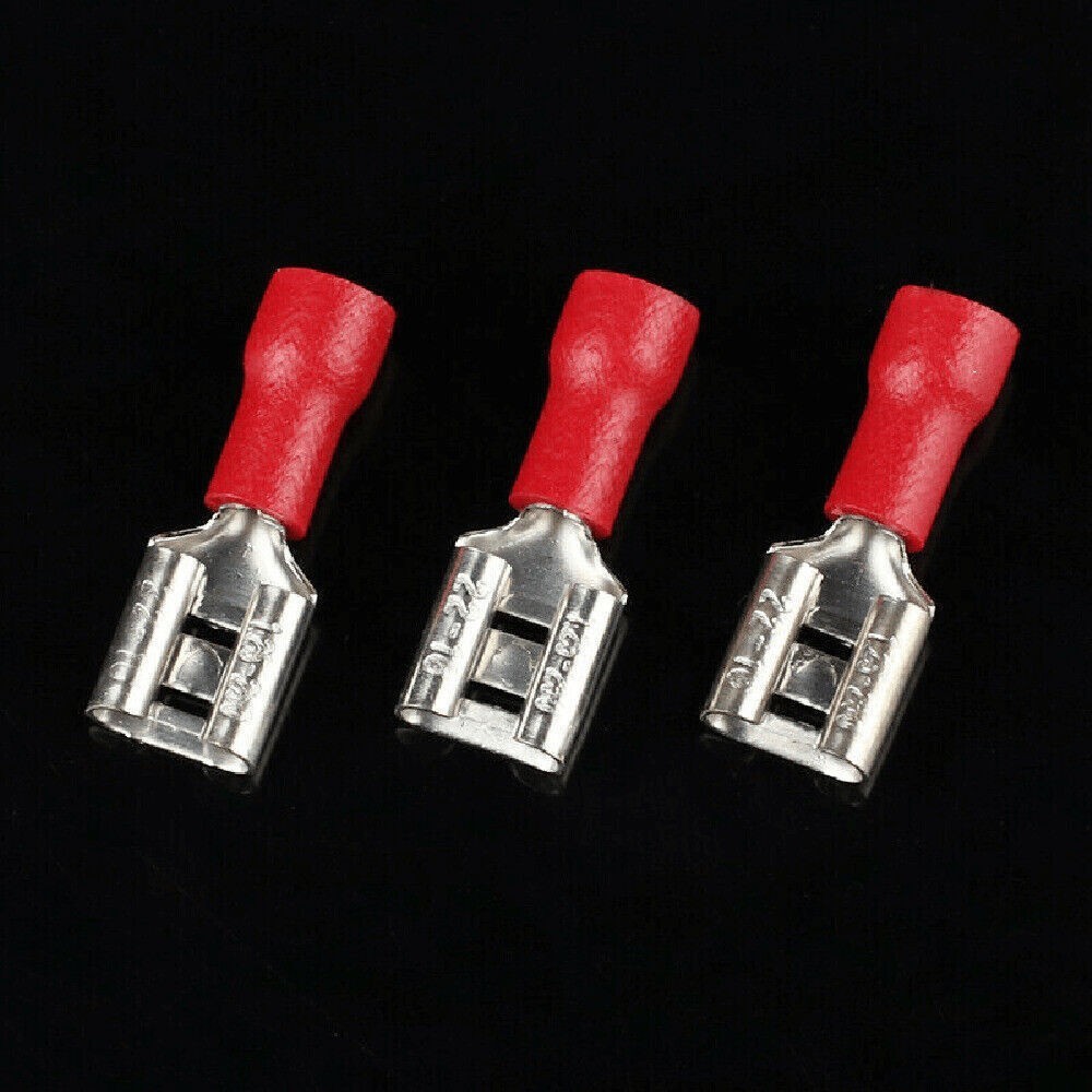 Female Quick Disconnects 6.3mm Spade Terminals Gauge 22-16AWG Wire Connectors US