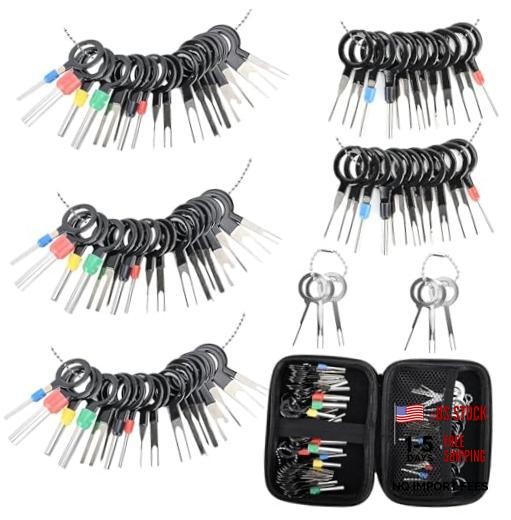 Terminal Pin Removal Tool Kit 82 Pcs Depinning 82 PCS (Black – Case Storage)
