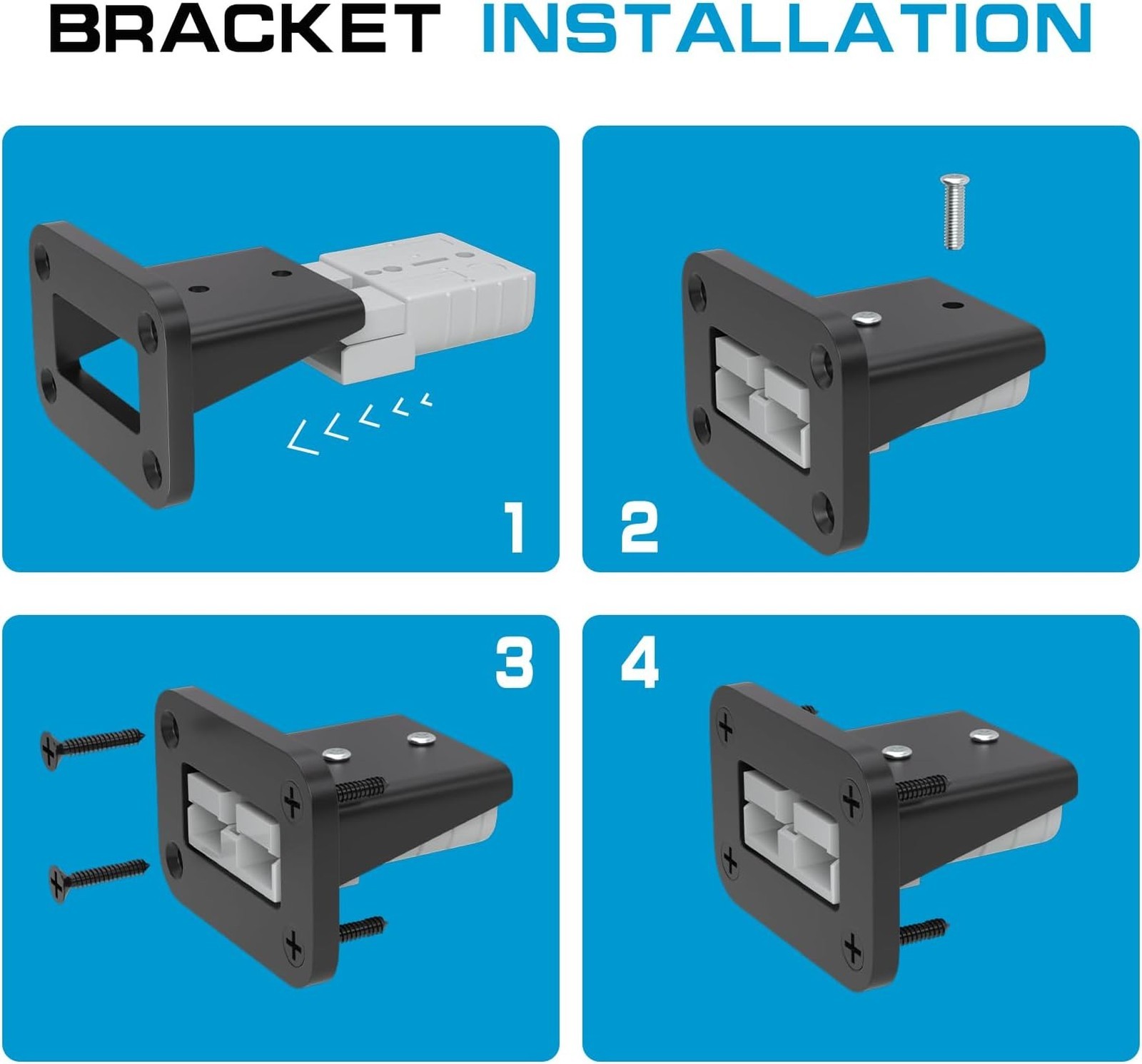 50 Amp Battery Disconnect Connector Kit 6-12 Gauge 600V Waterproof Mounting