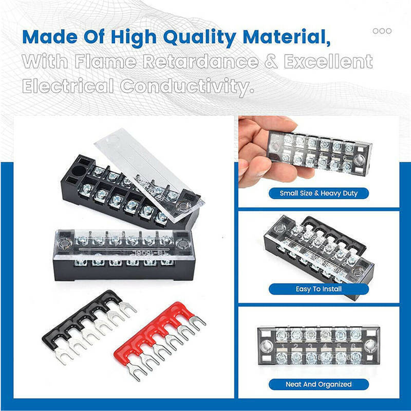4/6/8/10P5/10 Set 600V 15A Dual Row Screw Terminal Block Terminal Barrier Strip