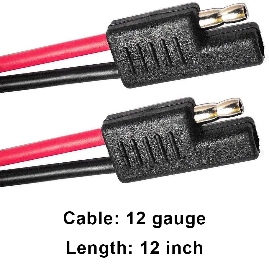 12 Gauge SAE Wire Harness 5 Pack, 2 Pin Quick Disconnect 12V Connector