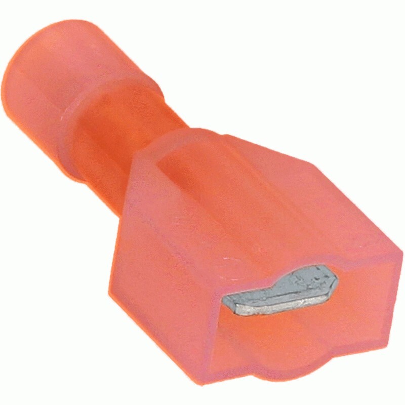 INSTALL BAY RNMD250F / RED Nylon Male Quick Disconnect 22-18 Gauge .250 / 100PK