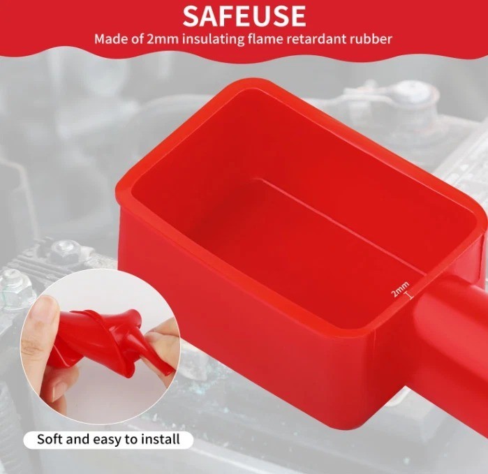 2PCS Battery Terminal Covers Cap, Positive Negative Insulating Protector, Car